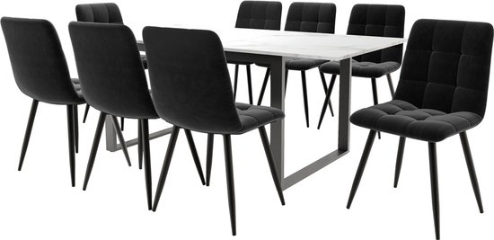 Bealife Eetkamerstoelen Set van 6 – Stoelen met Hoge Rugleuning van Imitatieleer, Comfortabel en Modern voor Eetkamer, Keuken, Woonkamer(White Pu Leather