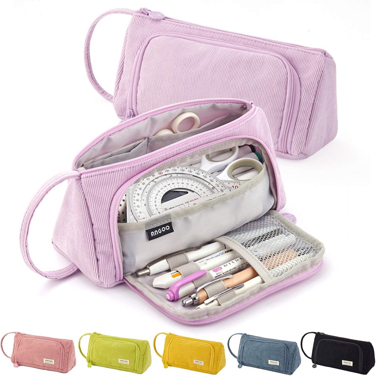 JGS ® Etui Meisjes etui Grote capaciteit Tieneretui Pennen Etui voor school en kantoor