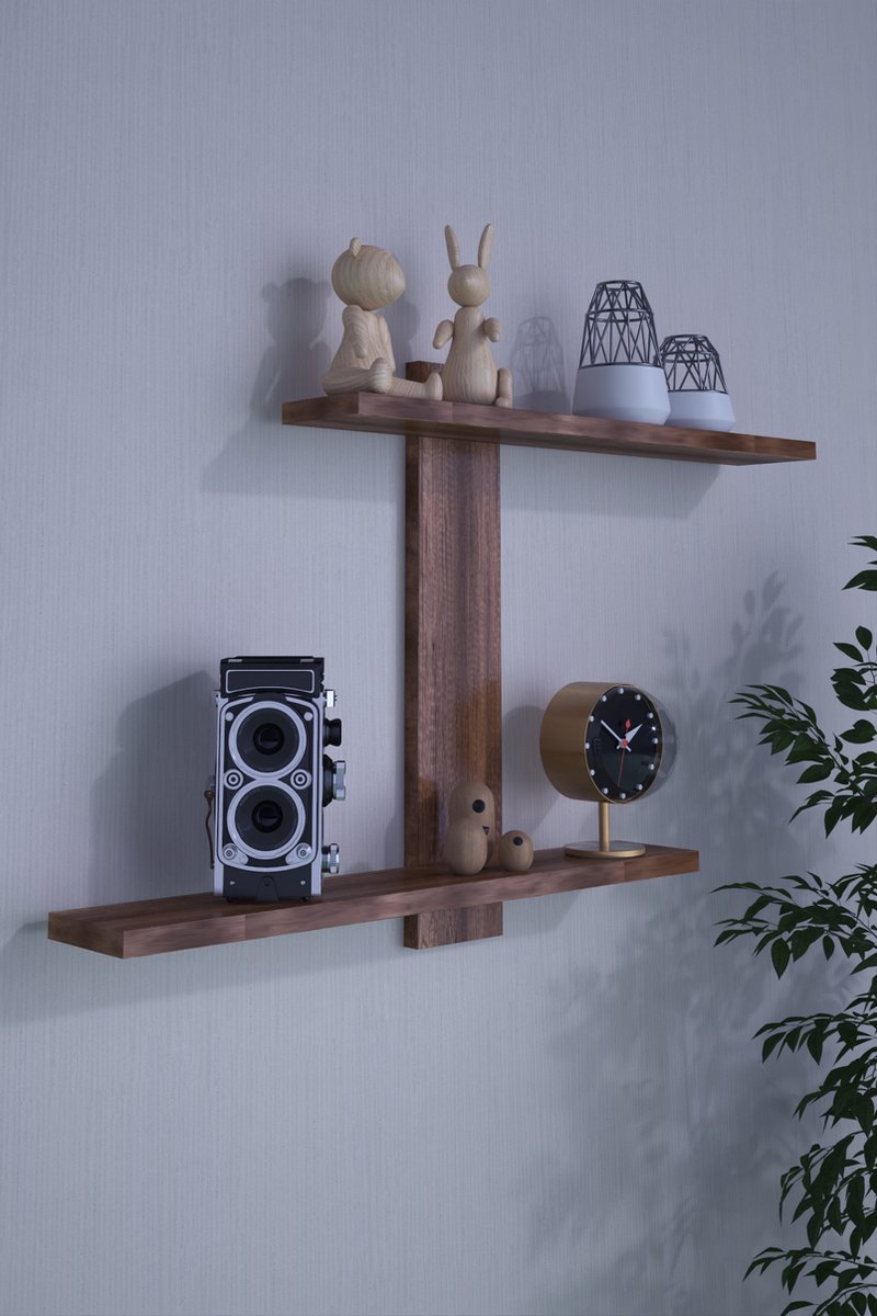 Wandplank| Wandrek| Voor Keuken Slaapkamer Woonkamer| Industrieel| Modern| Stijlvol| Donker Walnoot