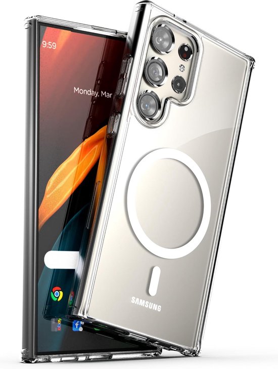 Casemania Coque pour Samsung Galaxy S25 Ultra - Transparente - Coque Arrière Anti Choc - Convient pour Magsafe