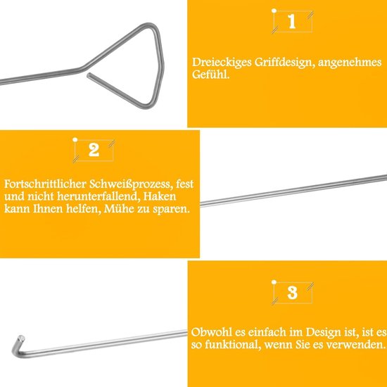 MaxAwe 2 stuks 60 cm kanaaldeksellifter, kanaalhaak schachtdekselhaak voor kanaaldeksel