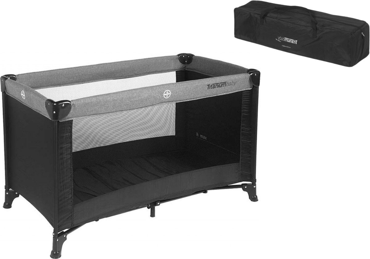Titaniumbaby Campingbed 60 X 120 - Zwart / Melange thumbnail 3