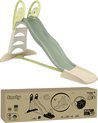 Toboggan Smoby XL vert clair et beige, avec les dimensions du produit sur l'emballage.