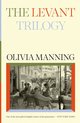 Boekomslag van 'The Levant Trilogy' van Olivia Manning met een afbeelding van mensen in een terras met palmbomen.