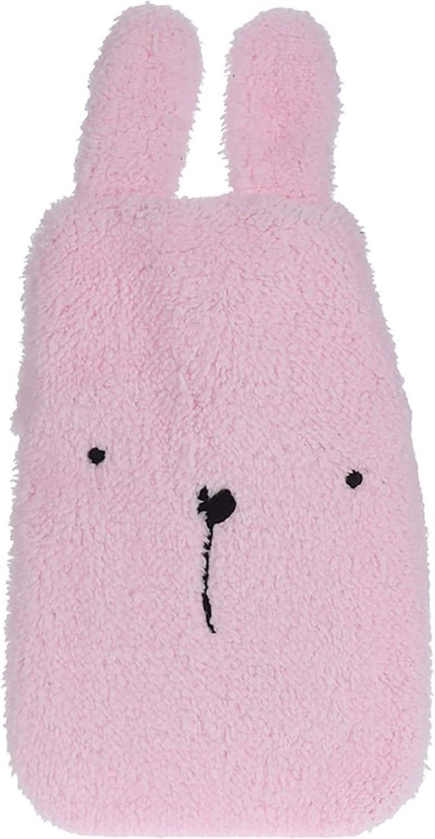 Goedkoopste Warmwaterkruik met pluche overtrek - schattig diermotief en pluche oren - 27 x 17 cm (085 liter) Bunny .