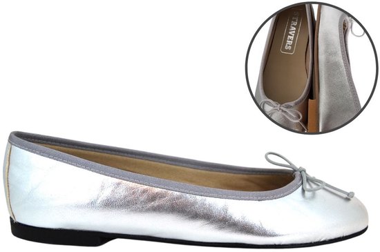 Stravers - Chaussures pour femmes en cuir souple, pointure 35 (petites pointures femme), Argent