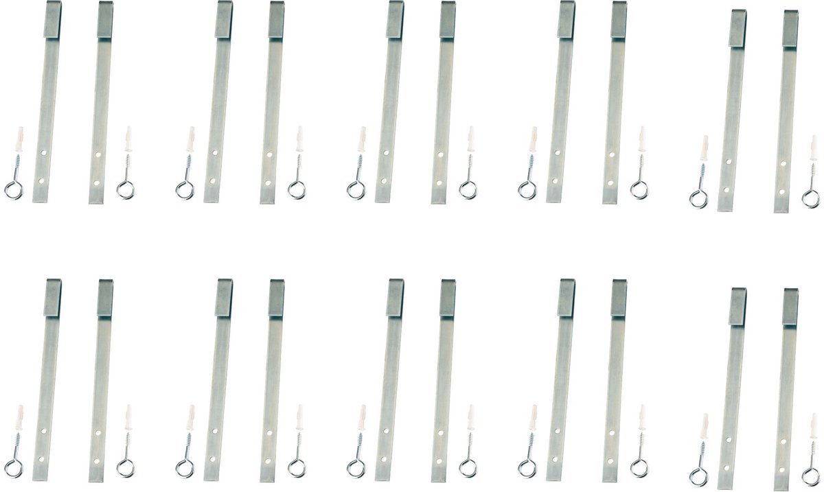 Alberts 10 x Roosterbeveiliging gegalvaniseerd, lengte 300 mm, plat ijzer 20x2,5 mm