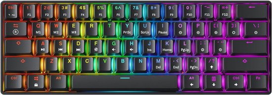 Gaming Keyboard Met Verlichting - Mechanisch Gaming Toetsenbord - Multimedia Toetsen - Qwertz/Qwerty - RGB Verlichting - Led Verlichting - Ergonomische Toetsenbord