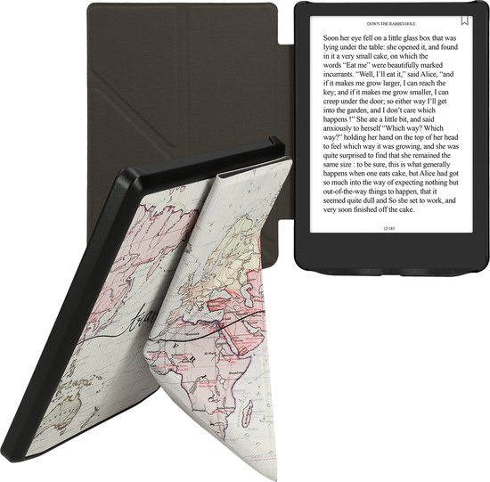 kwmobile e-reader hoesje geschikt voor Pocketbook Verse / Verse Lite / Verse Pro / Color / Vivlio Light/Light HD hoes - Ereader flip case met standaard - E reader cover van kunstleer - In zwart / meerkleurig van kwmobile — afbeelding 5