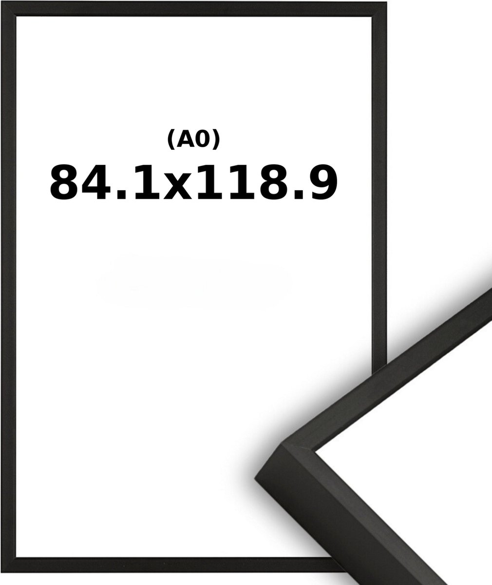 Wissellijst Zwart A0 - 84,1 x 118,9cm - Ontspiegeld Acrylite - Professional