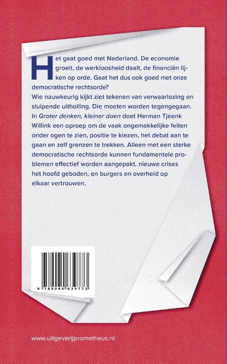 Groter denken, kleiner doen - back cover