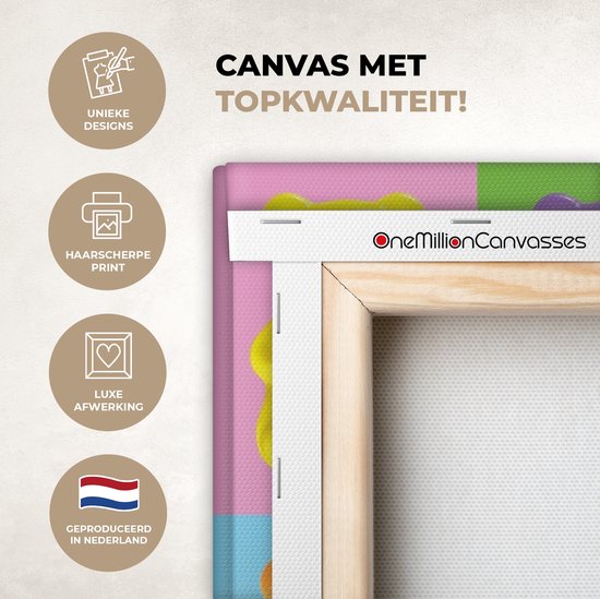 Tableau sur toile 120x80 cm - Décoration murale exclusive - Art- Snoep - Coloré - Décoration murale murale salon - Décoration chambre - Accessoires de chambre - Peintures sur toile