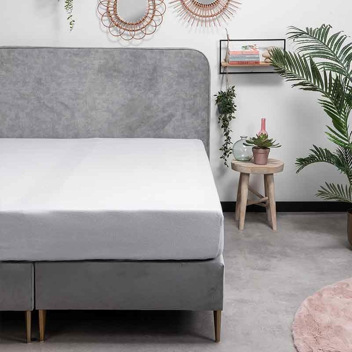 Dekbed-Discounter - Fresh and Co Hoeslaken 160 x 200 cm - Verkoelend Katoen Flanel - Geschikt voor matrassen tot 25 cm hoog - Wasbaar op 30 graden - Strijkvrij - Wit