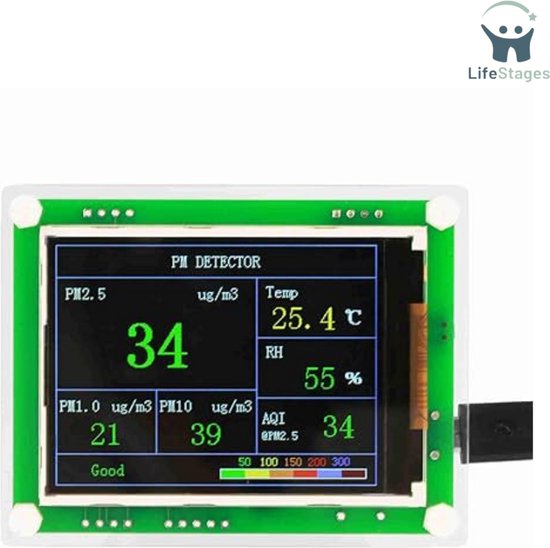 Draagbare Formaldehyde-detector, Luchtkwaliteitsmonitor Met Sensor, Professionele PM2.5-instrumenttester Voor Huishoudelijk Gebruik, Voor Thuiskantoor En Verschillende Gelegenheden