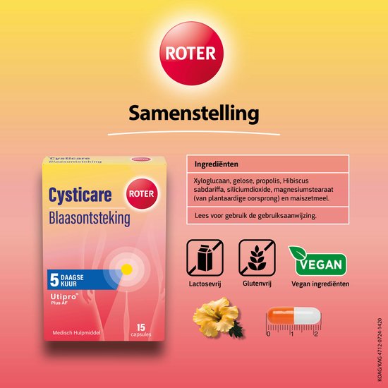 Roter Cysticare - Behandelkuur blaasontsteking - 15 tabletten