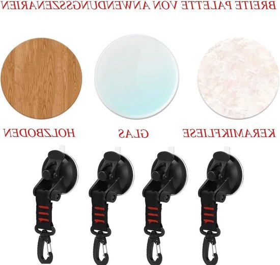 Famanu – Set van 4 roestvrijstalen zuignaphaken, vacuüm douche