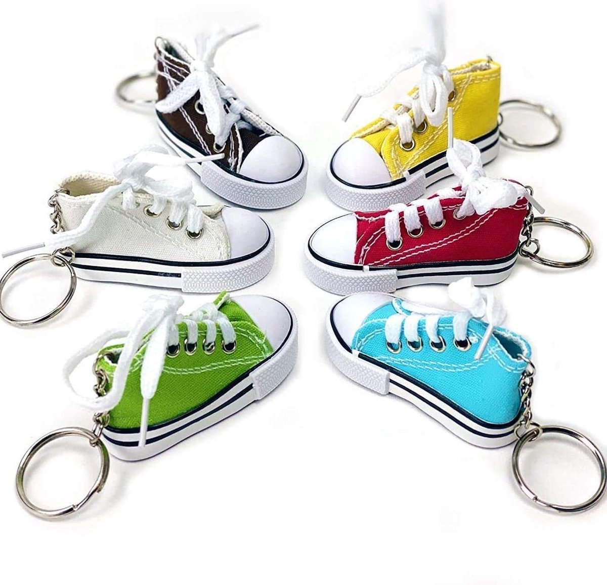 VD WEIDE ENTERPRISE Sneakers met veters sleutelhangers echt werkend kleurrijk incl. sleutelring Praknu stuks