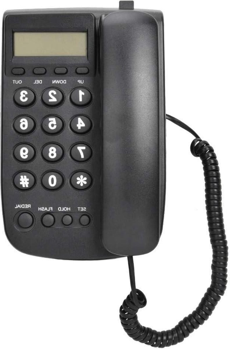 Winner Vaste Telefoon met Antwoordapparaat - Wandtelefoon voor Thuis en Kantoor - Automatische Identificatie FSK/DTMF - Zwart .
