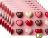 Sets de table - 6 pièces - 45x30 cm - Set de table en plastique - Macarons - Coeurs - Colorés - Rose - Dessous de plat - Décoration de table - Accessoires de décoration de table de cuisine