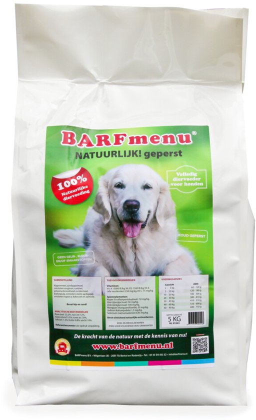 BARFmenu Hondenvoer Natuurlijk Geperst 5 kg - Hond