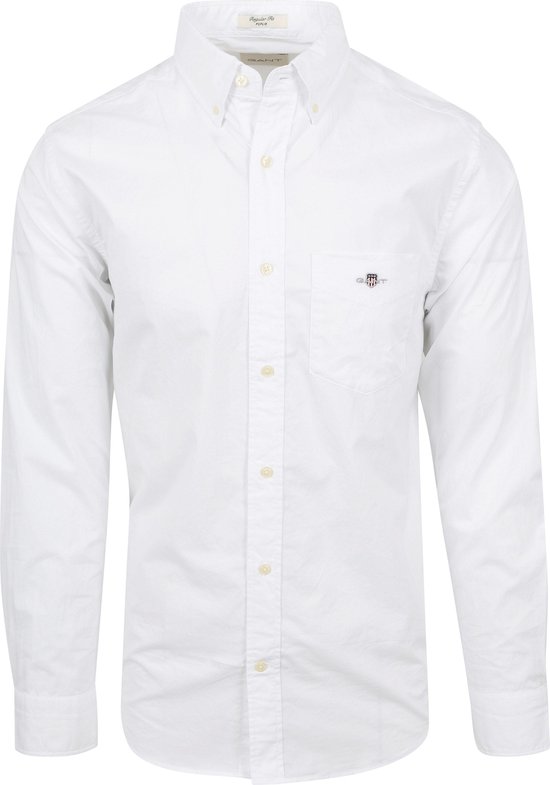 Gant Casual Overhemd Poplin Wit - Maat XL - Heren - Overhemden Casual