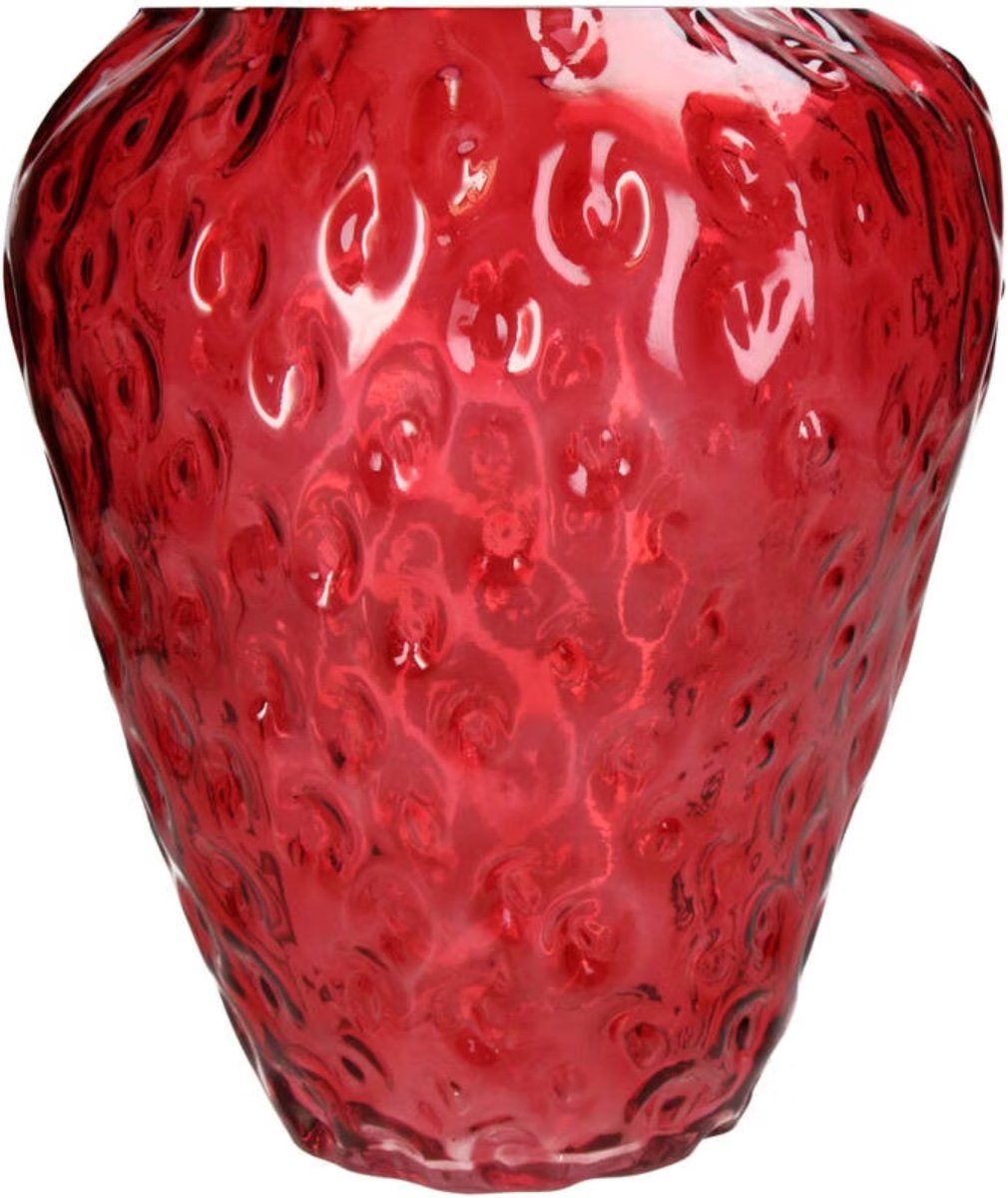 Vaas Strawberry Glass Red/Vaas Aardbei Glas Rood