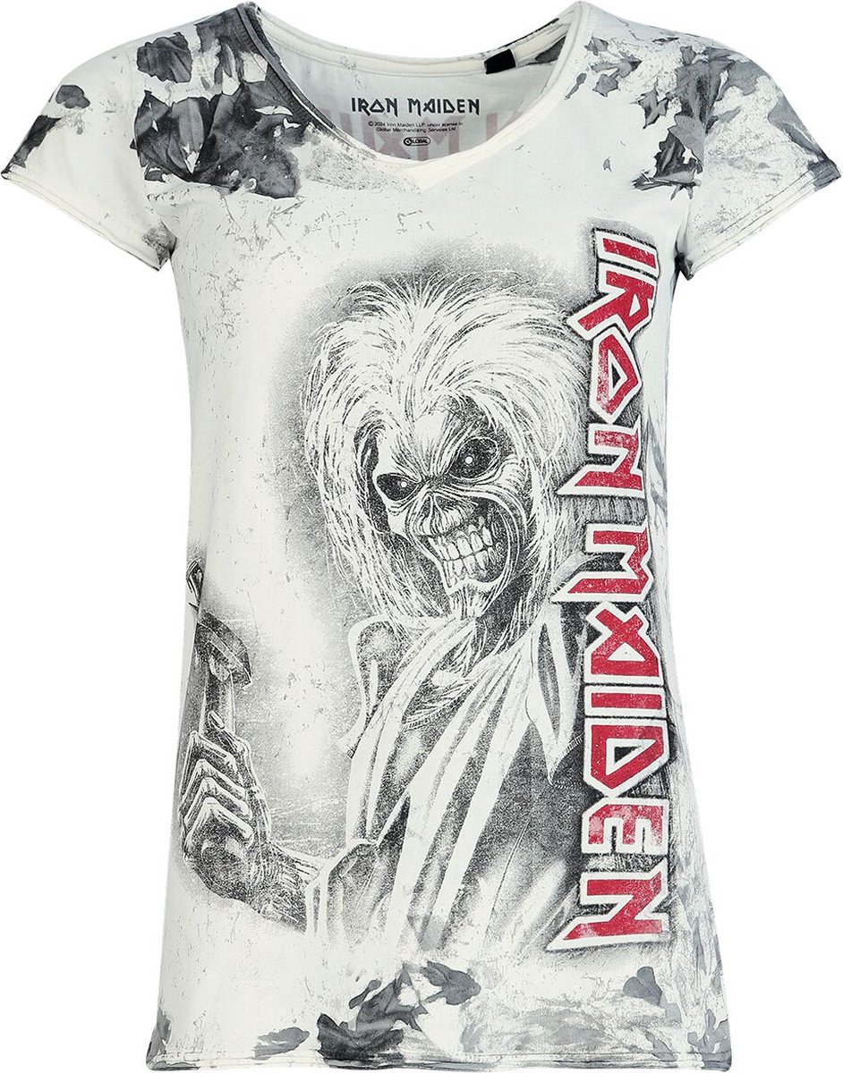 Iron Maiden Killers Dames T-shirt - wit/grijs - L