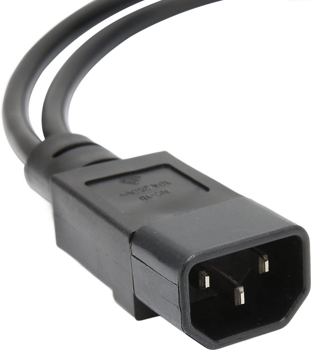 C14 naar C13 Europese Standaard EU4.0 Vrouwelijk Netsnoer IEC320, Professionele Y-Splitter IEC320 Adapter 32cm, Voeding voor Computers, Monitoren en Printers