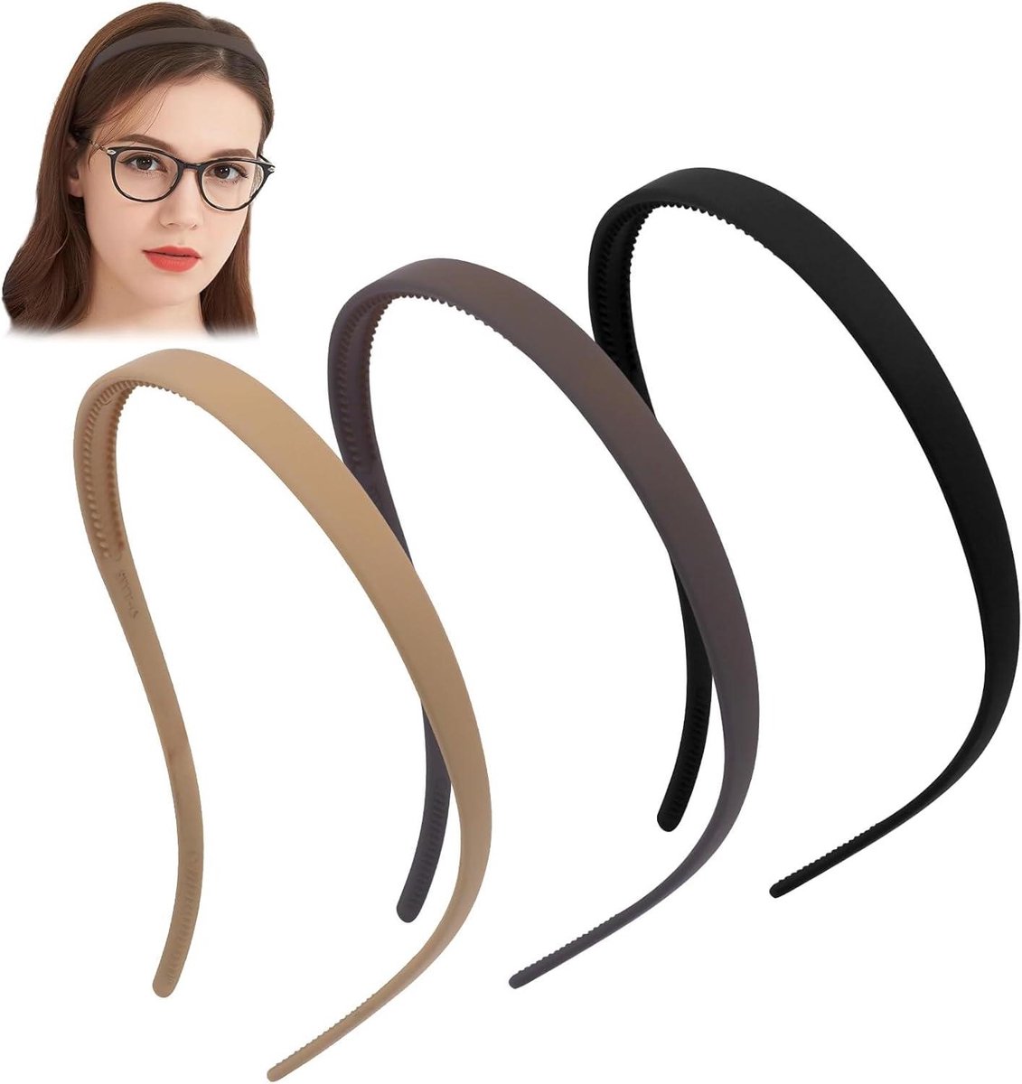 3 stuks zware haarbanden voor dames - antislip en met clips