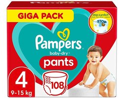Pampers - Baby-Dry Pants - Luierbroekjes - Maat 4 (9-15 kg) - Comfort Fit - 108 Luiers