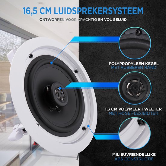 Pyle Luidsprekers- Plafondluidspreker –Wandluidspreker- Plafondspeakers- Inbouwluidsprekers voor Thuis - 2-Weg Thuisluidsprekersysteem – Speakers voor in het Plafond - 200 Watt — afbeelding 2