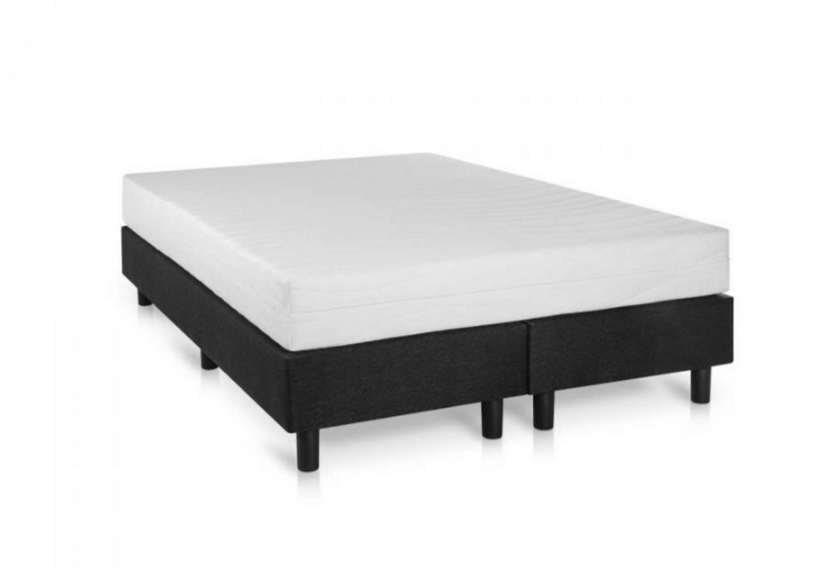 Nessa® - 160x200 Boxspring Studio Luxe HR45 Koudschuim matras Zwart - Inclusief Orthopedisch Koudschuim Matras