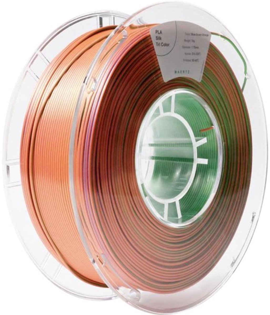 Maertz PMMA-1022-002 PMMA-1022-002 Filament PLA zijdeglans Zijdeglans 1.75 mm 1000 g Blauw, Groen, Oranje 1 stuk(s)