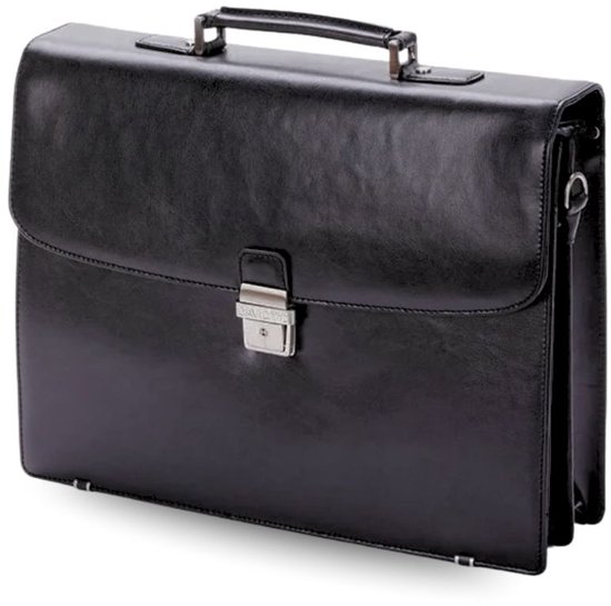 Serviette en cuir Zwart Davidt's - Sac de bureau Classique - Serviette d'affaires