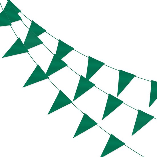 Drie groene vlaggenlijnen, diagonaal naar rechtsboven