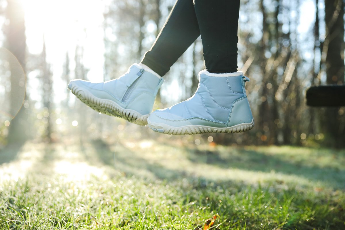 BareBoots Ocean – Warme Barefoot Winterboots Waterdicht Gevoerd & Antislip Zool Brede Teenruimte & Natuurlijk Comfort Blauw