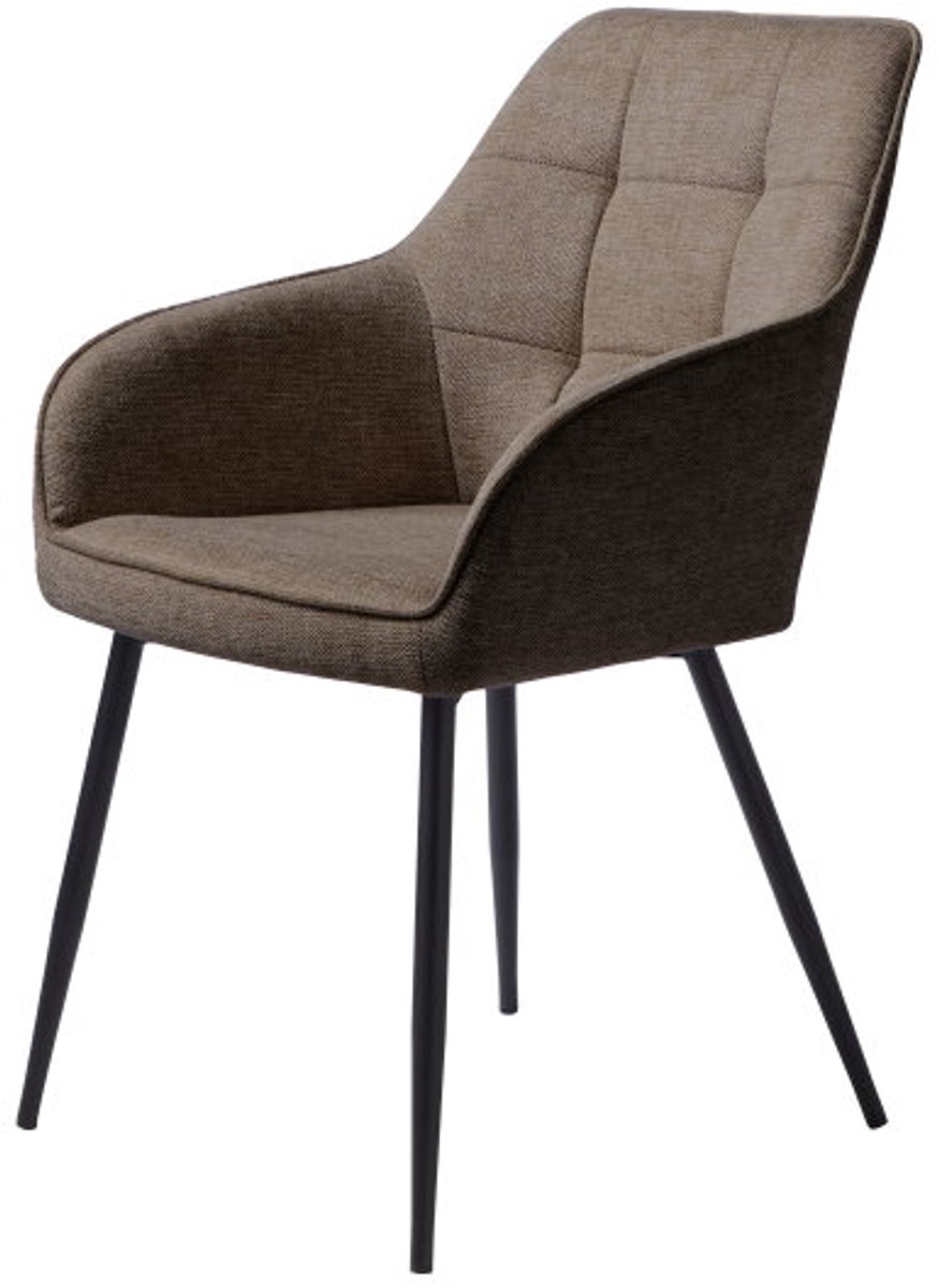 NOLAN ARMCHAIR SQUARE DARK GREY PU - eetkamerstoelen set van 2