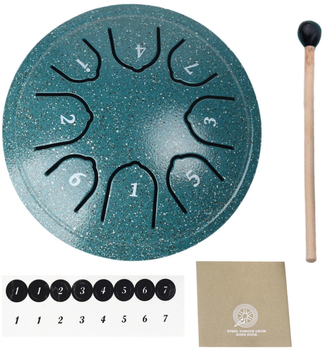 Livano Handpan - Tongue Drum - Steel - Regen - Klankschaal - Groen