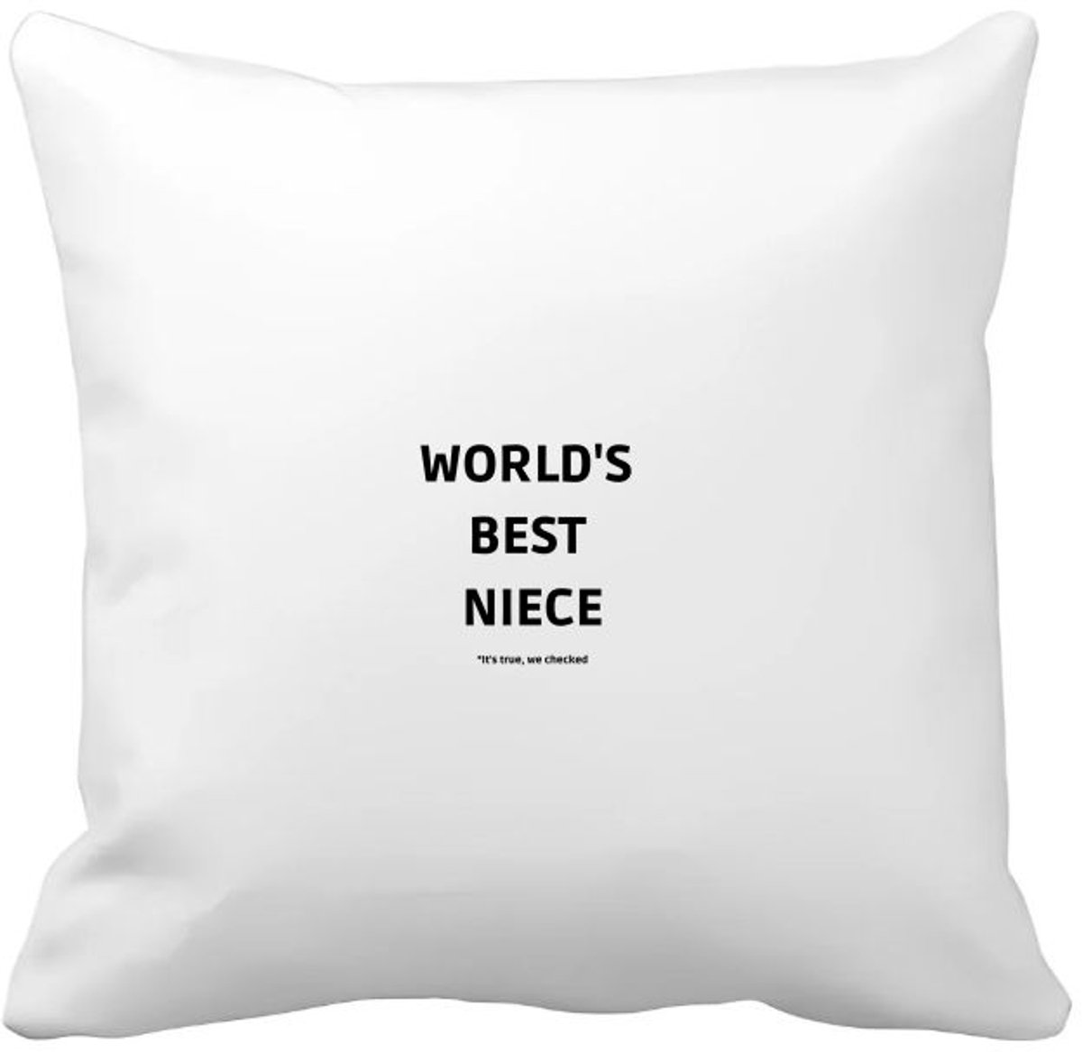 Akyol world's best niece it's true we checked Kussen hoes - Nicht - werelds beste nicht - verjaardag - cadeautje voor nicht - nicht artikelen - kado - geschenk - 40 bij 40 cm Multicolor