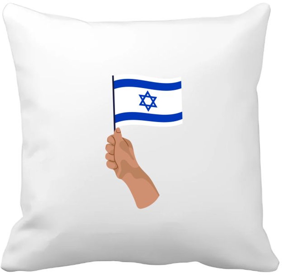 Akyol israël vlag met hand Kussen hoes - Israël - mensen die liefde willen geven aan israel - degene die van israël houden - supporten - oorlog - verjaardagscadeautje - gift - geschenk - kado - 40 bij 40 cm Multicolor