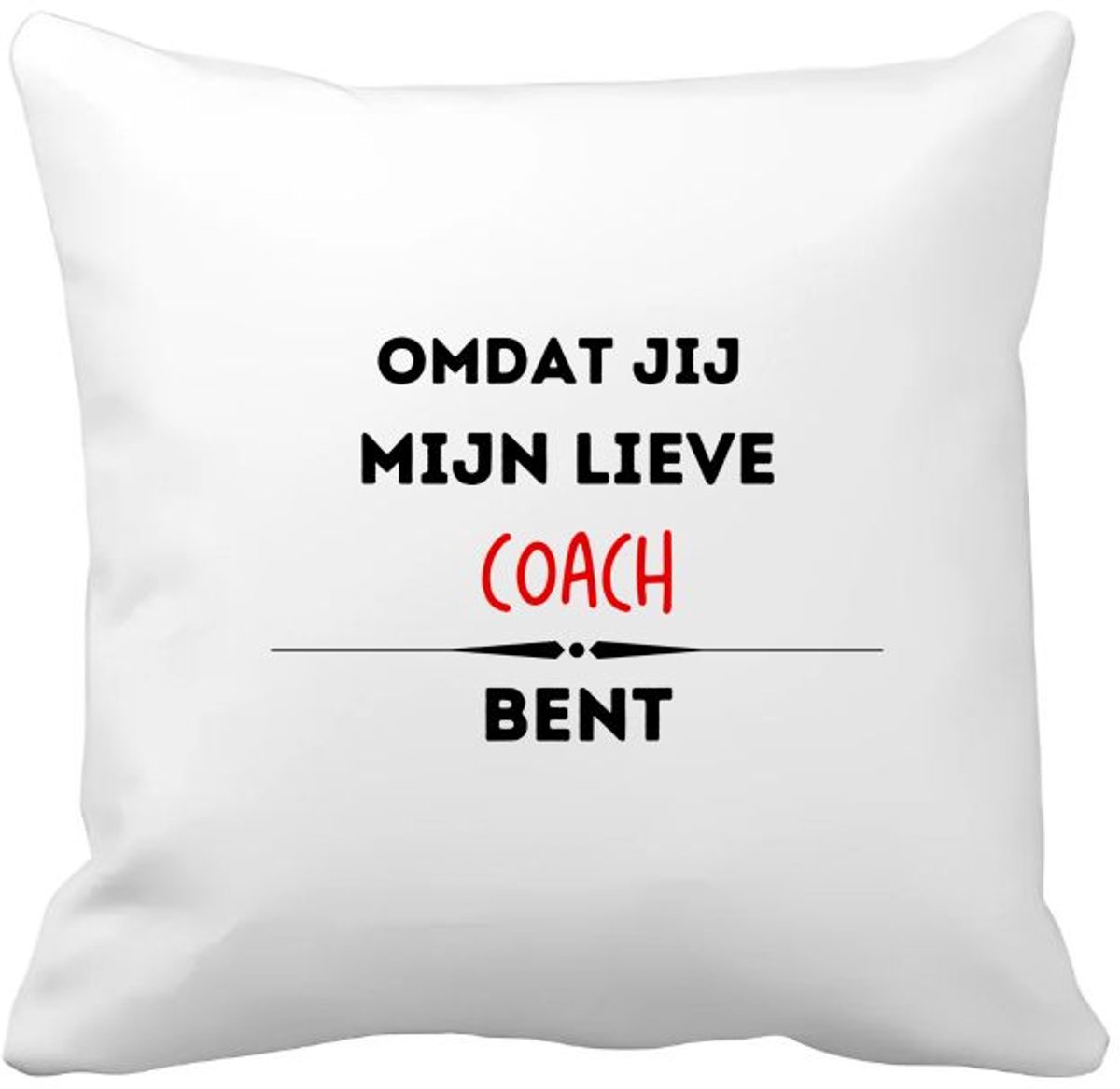 Akyol omdat jij mijn lieve coach bent Kussen hoes - Coach - de liefste coach - sport - verjaardag - cadeautje voor coach - kado - geschenk - 40 bij 40 cm Multicolor