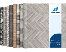 FLOORDIREKT PVC-Vloeren - Oak Chevron 907M - Vinyl Vloeren - Houtlook - Dikte 2,8 mm - 200 x 400 cm