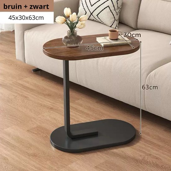 360° draaibare bijzettafel, bijzettafel C-vorm, in hoogte verstelbaar