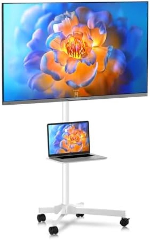 Hoogte verstelbare mobiele TV-standaard op wielen voor 23-60 inch