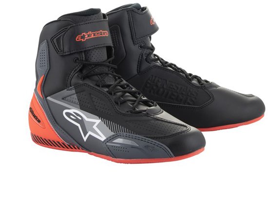 Chaussures Alpinestars Faster-3 Noir Gris Rouge Fluo 11 - Taille - Botte