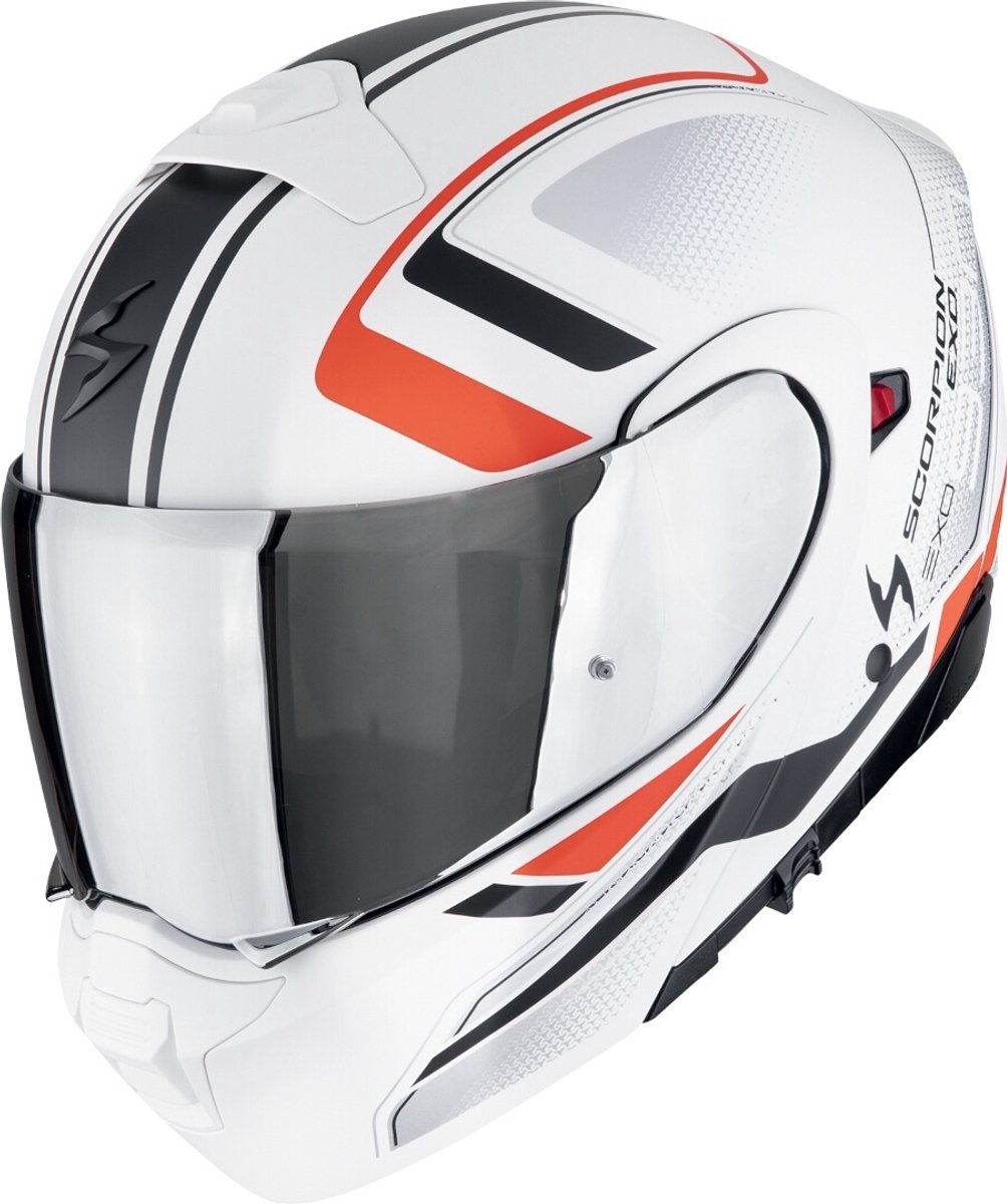 Scorpion EXO-930 Evo Ardens Zwart Wit Rood Systeemhelm - Maat XXL - Helm