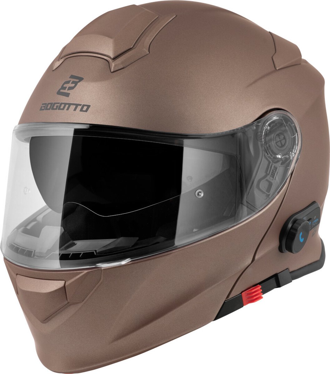 Bogotto H271 BT Bluetooth Helm Bruin - Maat L - Helm