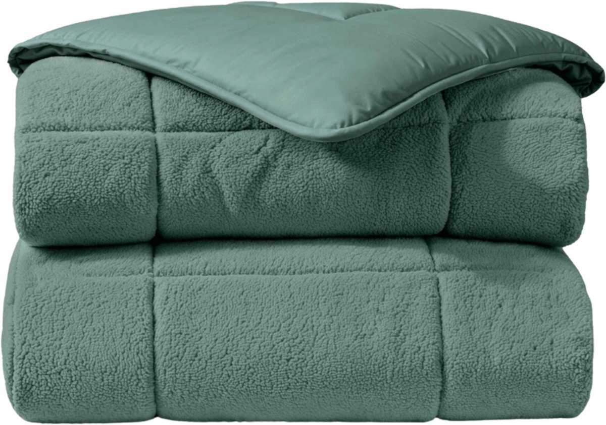 Zelesta® Teddybed Groen 240x200 - Teddy Dekbedovertrek - 30 dagen proefslapen - Fluffy Dekbedovertrek - Wasbaar dekbed - Dekbed zonder overtrek
