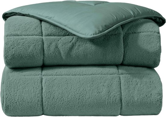 Zelesta® Teddybed Groen 240x200 - Teddy Dekbedovertrek - 30 dagen proefslapen - Fluffy Dekbedovertrek - Wasbaar dekbed - Dekbed zonder overtrek