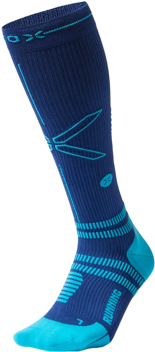 STOX Energy Socks Hardloopsokken Heren - Compressiekousen - Compressie Sokken Hardlopen - Sportsokken Donkerblauw - Maat M: 40-44 - 1 Paar